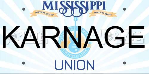 KARNAGE Mississippi License Plate