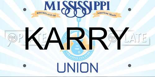 KARRY Mississippi License Plate