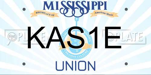 KAS1E Mississippi License Plate