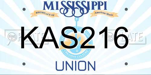 KAS216 Mississippi License Plate