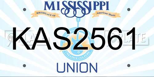 KAS2561 Mississippi License Plate