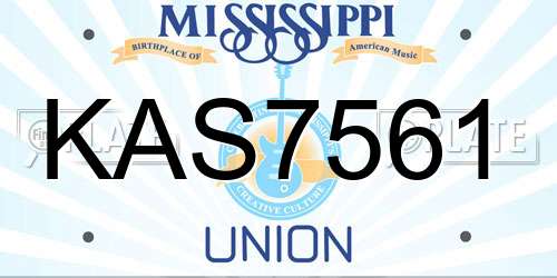 KAS7561 Mississippi License Plate