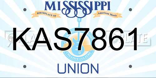 KAS7861 Mississippi License Plate