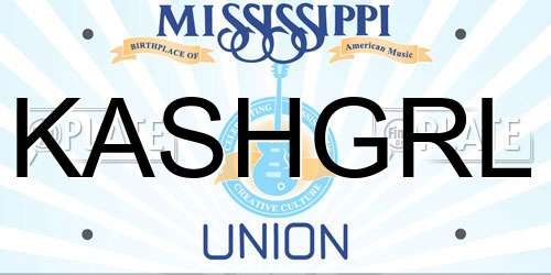KASHGRL Mississippi License Plate