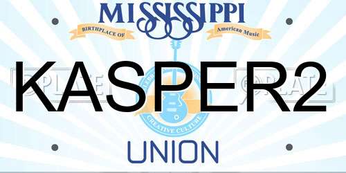 KASPER2 Mississippi License Plate