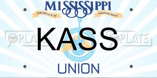 KASS Mississippi License Plate