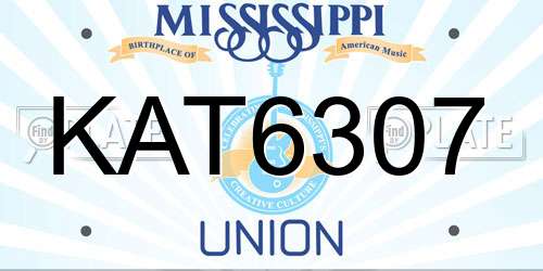 KAT6307 Mississippi License Plate