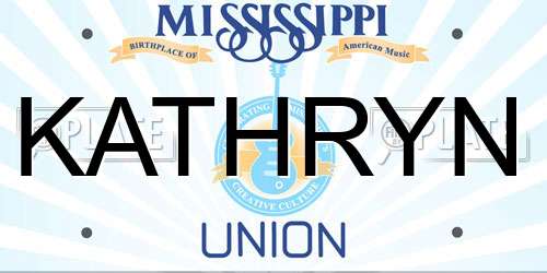 KATHRYN Mississippi License Plate