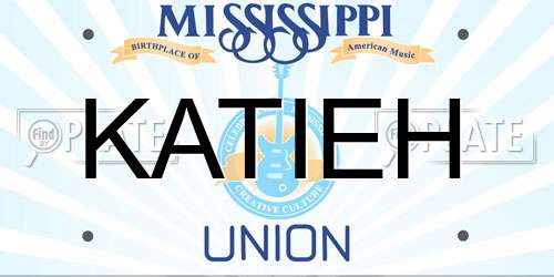 KATIEH Mississippi License Plate