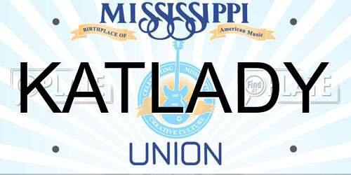 KATLADY Mississippi License Plate