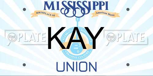 KAY Mississippi License Plate