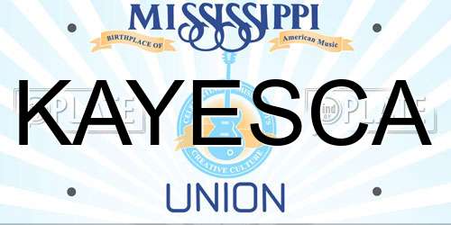 KAYESCA Mississippi License Plate
