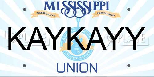 KAYKAYY Mississippi License Plate