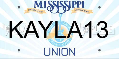 KAYLA13 Mississippi License Plate
