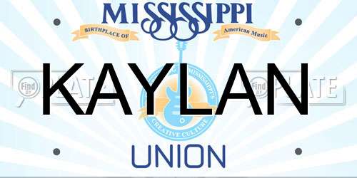 KAYLAN Mississippi License Plate