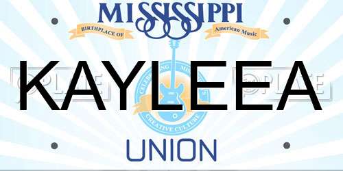 KAYLEEA Mississippi License Plate
