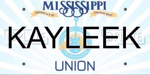 KAYLEEK Mississippi License Plate