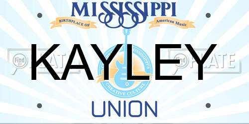 KAYLEY Mississippi License Plate