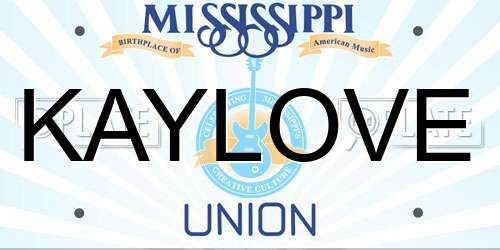 KAYLOVE Mississippi License Plate