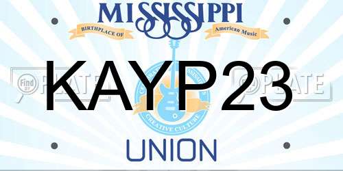 KAYP23 Mississippi License Plate