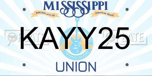 KAYY25 Mississippi License Plate