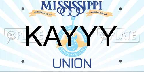 KAYYY Mississippi License Plate