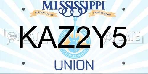 KAZ2Y5 Mississippi License Plate