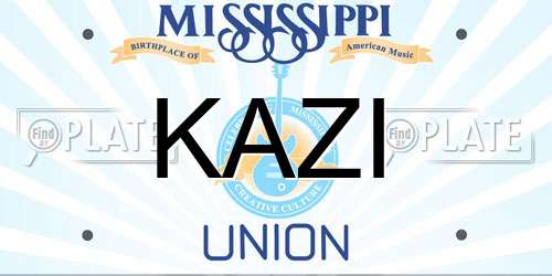 KAZI Mississippi License Plate