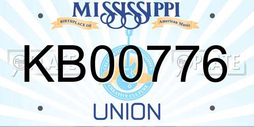 KB00776 Mississippi License Plate