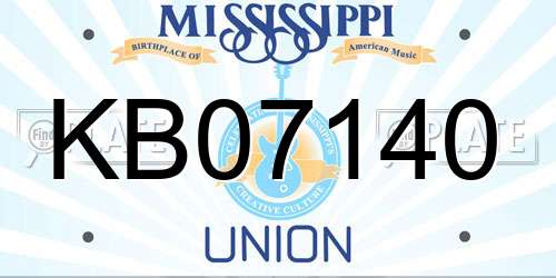 KB07140 Mississippi License Plate