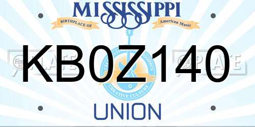 KB0Z140 Mississippi License Plate