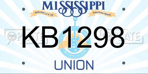 KB1298 Mississippi License Plate