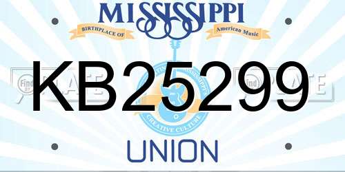 KB25299 Mississippi License Plate