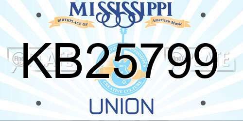 KB25799 Mississippi License Plate