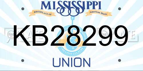KB28299 Mississippi License Plate