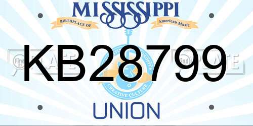 KB28799 Mississippi License Plate