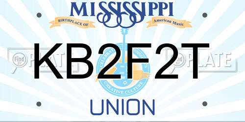 KB2F2T Mississippi License Plate