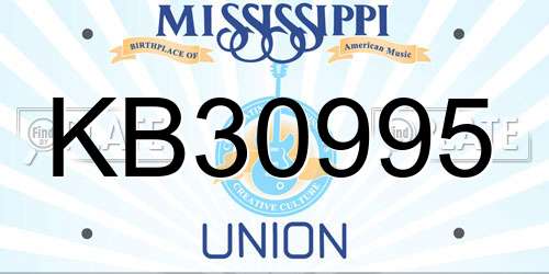 KB30995 Mississippi License Plate