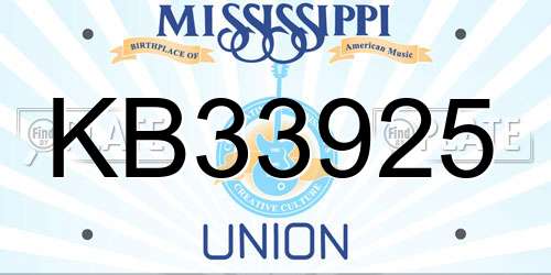 KB33925 Mississippi License Plate