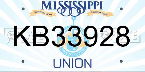 KB33928 Mississippi License Plate