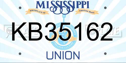 KB35162 Mississippi License Plate