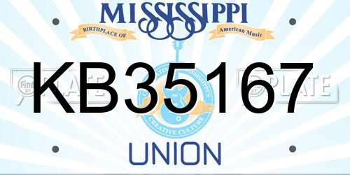 KB35167 Mississippi License Plate