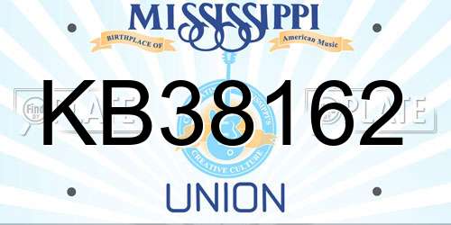 KB38162 Mississippi License Plate