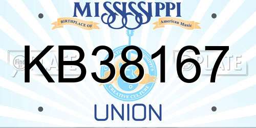 KB38167 Mississippi License Plate
