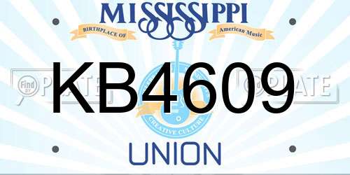 KB4609 Mississippi License Plate