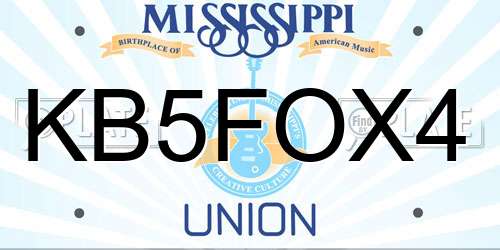 KB5FOX4 Mississippi License Plate