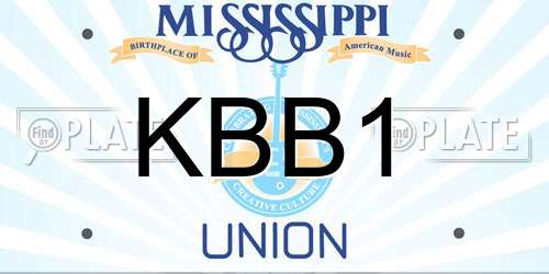 KBB1 Mississippi License Plate
