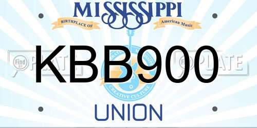 KBB900 Mississippi License Plate