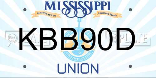 KBB90D Mississippi License Plate