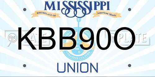KBB90O Mississippi License Plate